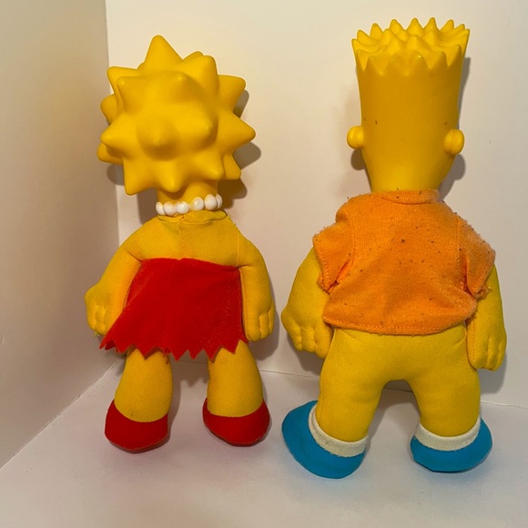 Vintage 1990 The Simpsons Burger King plush dolls Lot of 2 figures! Bart & Lisa! - Picture 5 of 8